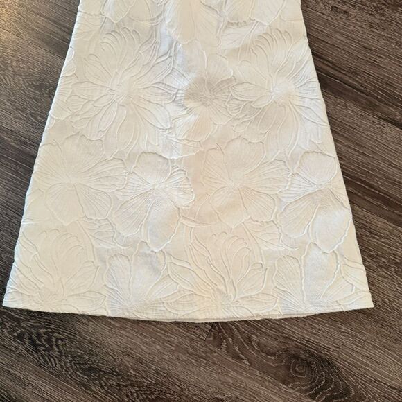 J. Crew Ivory Floral Embossed Adjustable Strap Dress - Picture 2 of 9